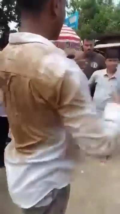 Leader of the ruling party in India (BJP), along with mob, assaults street performer and asks him to take his pants off to prove he isn't a Muslim