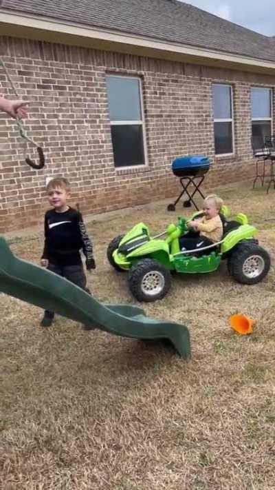 Look how happy he is