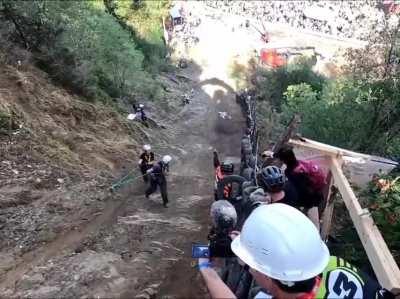 All those bikes just crashing down every time