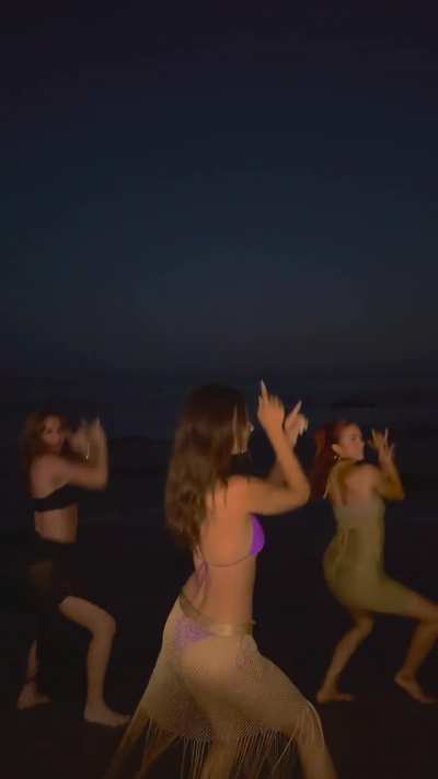 Victoria dancing at the beach | TikTok 8/26/24