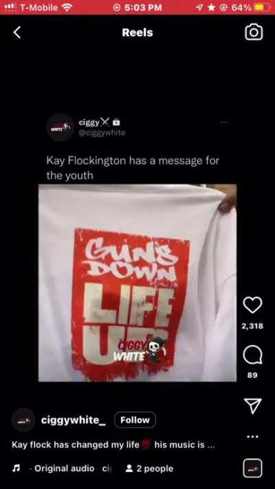 Kay flock with a message too the youth 🙊