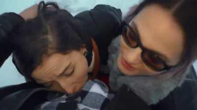 It's Never Too Cold For The Girls To Share Cum!