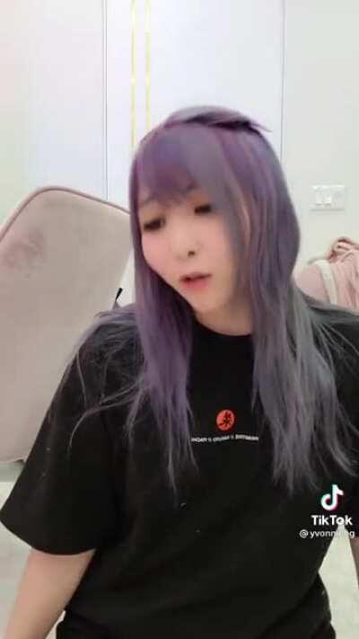Yvonne being cute on TikTok