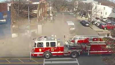 Ladder 13 on the scene