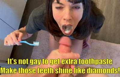 You are just taking care of your dental hygiene!