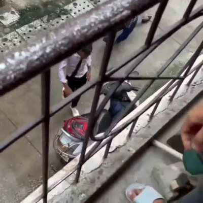 Guy only wanted to help them take a bath