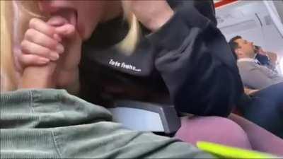sucking him off in a crowded plane