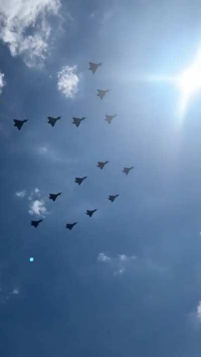 The ‘70’ plane formation over my house