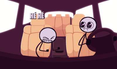 Once had a dream about two stick figures in a car, one driving, while the other aggressively dances to This Time For Africa by Shakira (GIF)