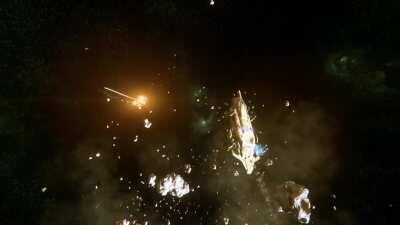 Idris destroying a s9 torpedo