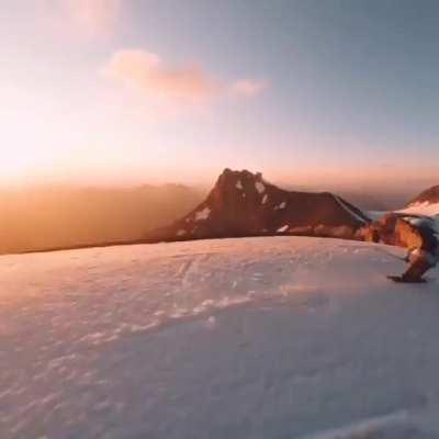 High quality smooth tracking with a drone in a stunning environment