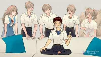 Kaworu clones after murdering Auska