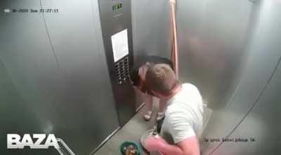 This abusive monster kicking a dog