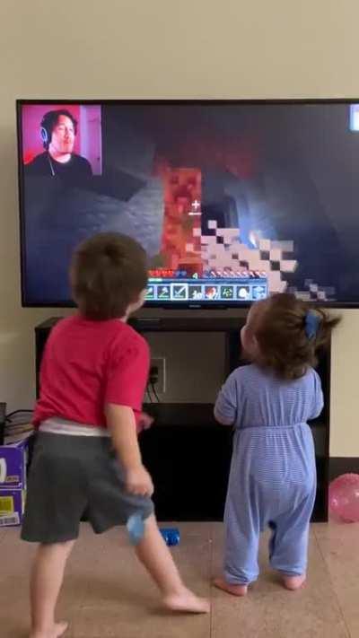 My son thinks Marks Minecraft series is hilarious 😂😂😂