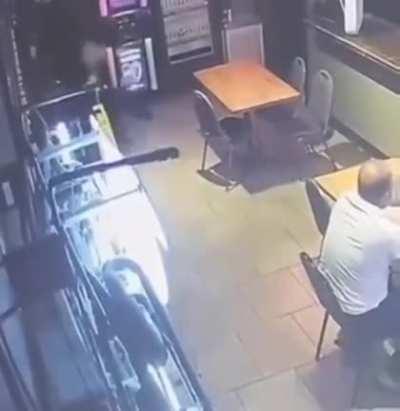 She doesn't work there. She survives there.