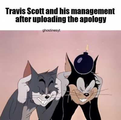 Travis Scott when the yes plz vboks thanks