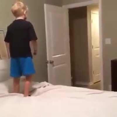 Launching your little brother with an exercise ball