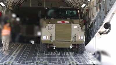 Video of the first of 20 promised Australian Bushmaster armored personnel carriers arriving in Ukraine