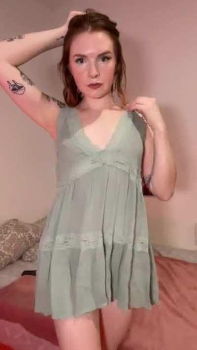 I like how this dress goes with my red hair :)