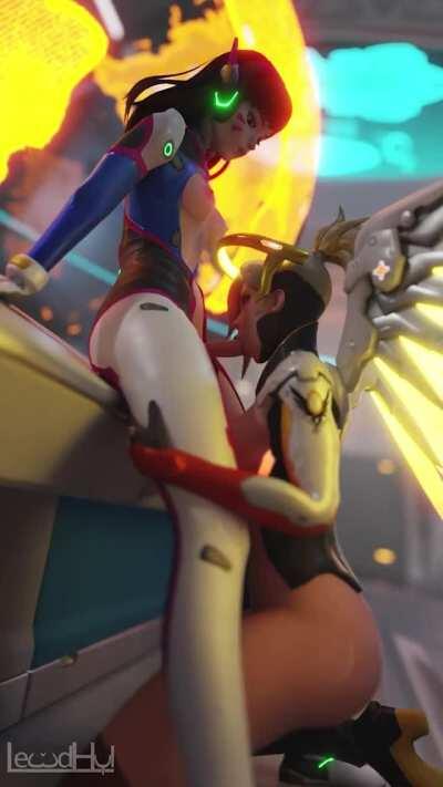 Mercy Sucking Futa D.va (LewdHyl) [Overwatch]