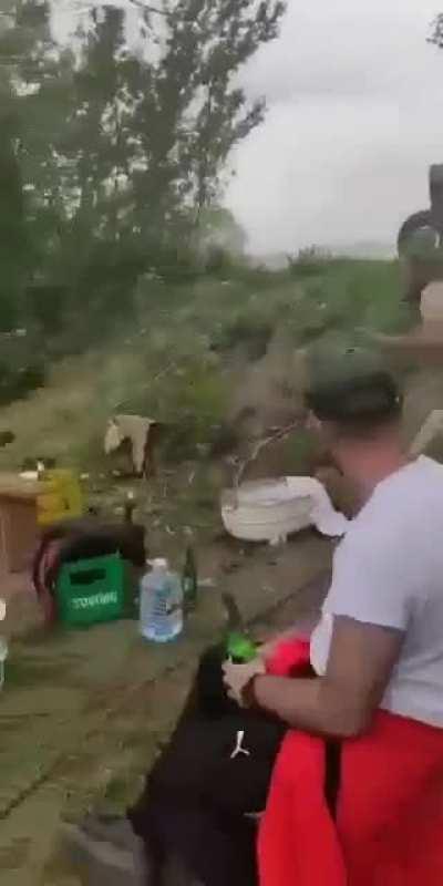 Trying to jump over the boat?