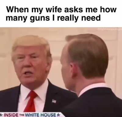 When my wife asks me how many guns I really need.
