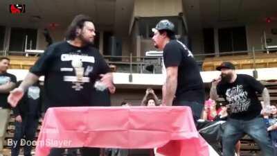 Big Fellow Slaps Satanist