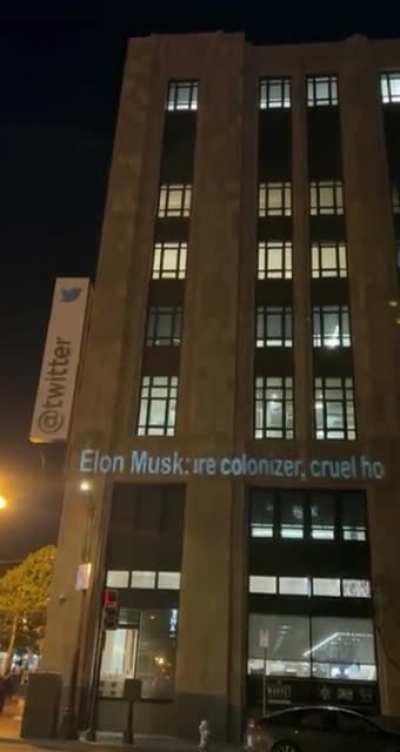 Twitter HQ in San Francisco tonight