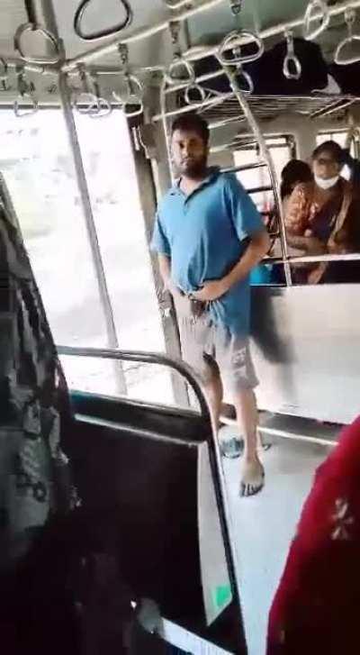 A man proudly masturbating in a women's coach in a Mumbai local train