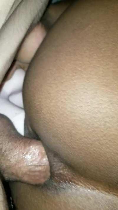 Tiny asshole strangling big cock