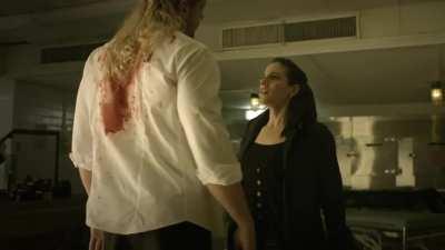 Anna Silk Knees and Kicks a Man in the Balls (1x5), Attempts To Overpower a Man by Squeezing His Balls (1x5), Knees a Man in the Balls (1x11) and Then Stomps Her Foot Into a Man’s Balls in Lost Girl (5x1)