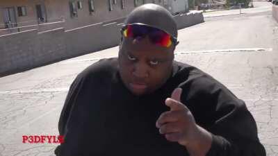 This is without a doubt the best part of the whole vid, his face and the way he points at the camera, added with the zoom and the fact that he's obviously lying makes this the funniest shit