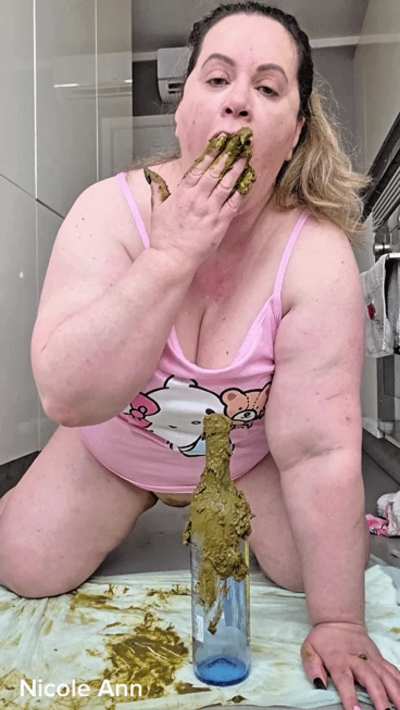 Nicole's dirty affair with glass of wine (F)