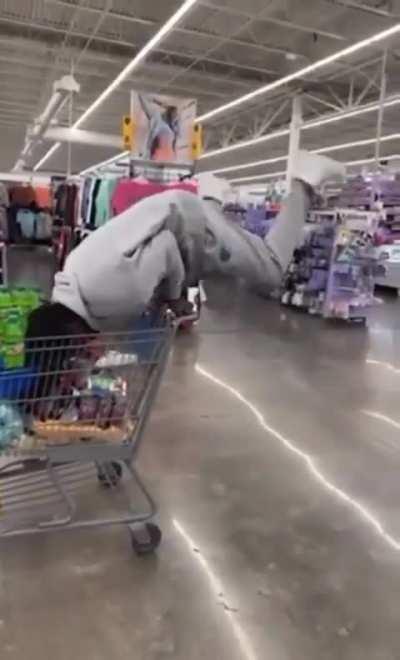 WCGW Doing a flip over a shopping cart