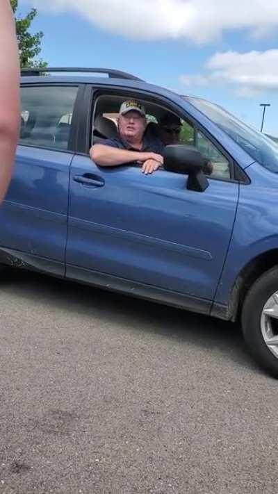 Guy yells at us while we were protesting because my sign said 