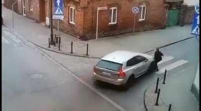 She was convinced that she had just hit an obstacle on the road