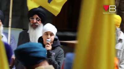 Canadian Sikh separatists stab and burn an Indian flag and mount a stand with dolls of Indian politicians with bullet holes as they prepare to vote in a referendum for Khalistani independence... in Canada