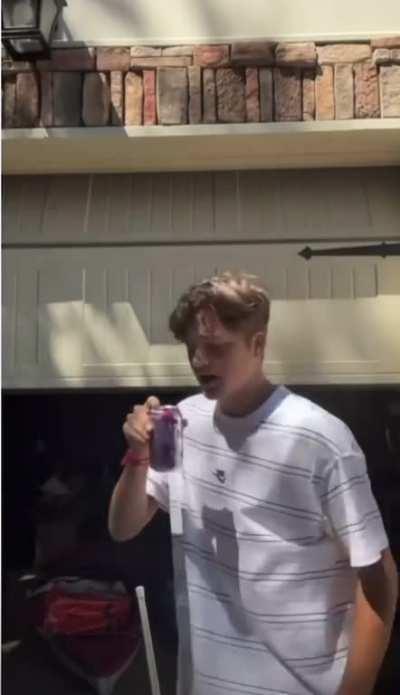 To chug a can of sparkling water