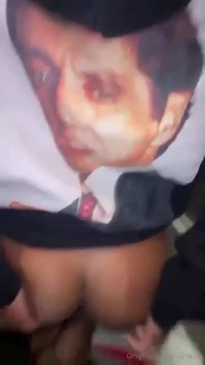 ghetto asian bih & bbc in elevator