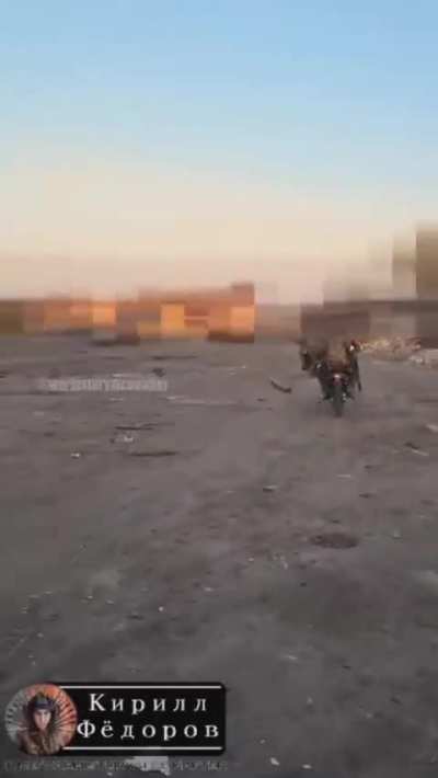 Russian motorcycle troops launching assault. Date and location unknown