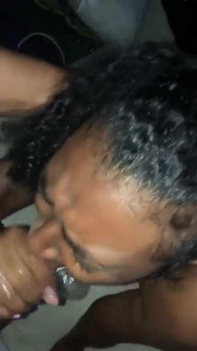 Trini gyal catching a facial