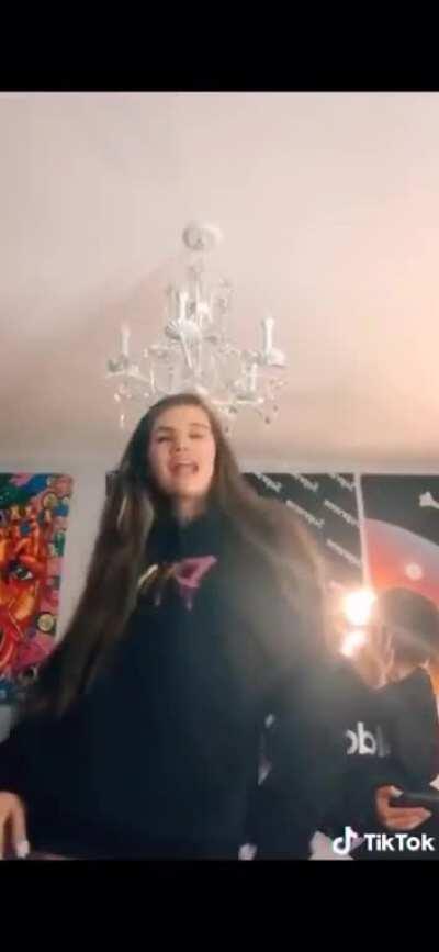 twerking for ur lil brother on tik tok; clearly awkward and uncomfortable. if it was the other way around, prob canceled and FBI coming