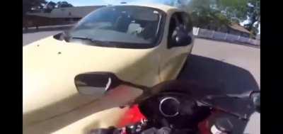 Old men hit bike at a stop sign. Falcon punch follows💫