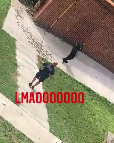 Jumping out of the third floor to avoid getting arrested.