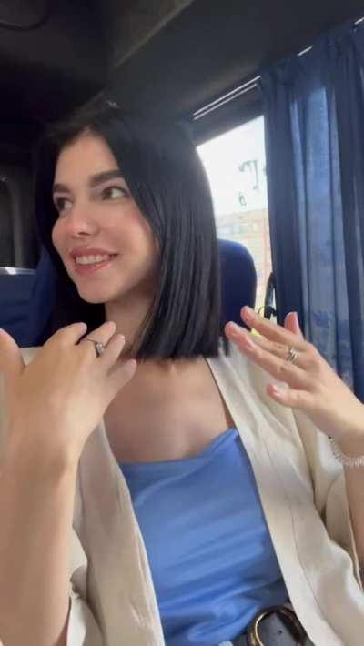 Bus 🚌 boobs out 🤩