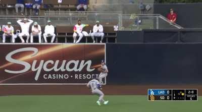 [Highlight] [Highlight] Fernando Tatis has a 2 run homer until James Outman robs the shit out of it