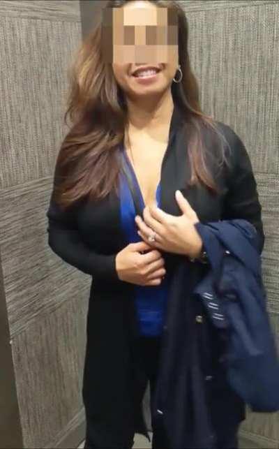 F33 Male co-worker didn't believe I have BIG boobs...had to flash him