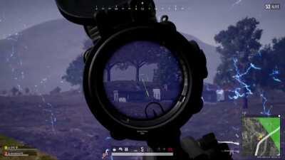 My BEST & most ridiculous shot I’ve ever hit on PUBG.. 350m hipfire no-scope headshot