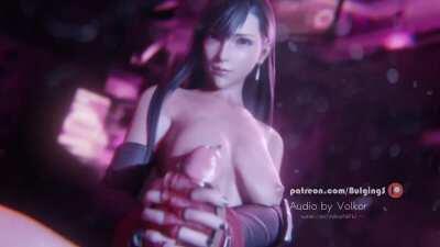 Tifa giving a handjob (Bulging Senpai, Volkor) [Final Fantasy]