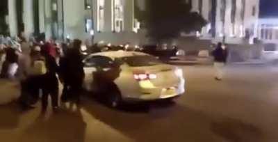 Shots Fired as Truck Drives Through Group of Protestors Occupying Roadway in Buffalo New York